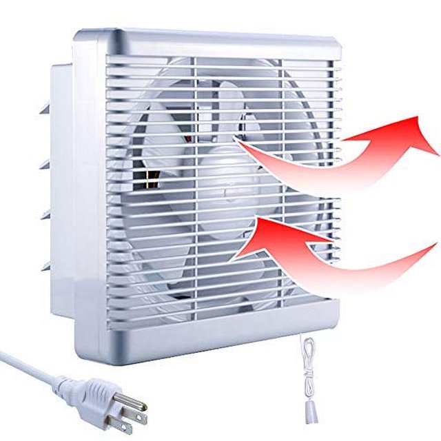 SAILFLO 10 Inch Exhaust Shutter Fan 2-Way Linkage Blower 470 CFM Strong Reversible Airflow Wall Mounted Ventilation Fan for Vents Attic Kitchen Bathroom Basement 10" Diameter Propeller