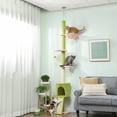 thumbnail image 2 of PawHut Arbre à Chat du Sol au Plafond Tour pour Chat Hauteur Réglable 87 Pouces-94,5 Pouces, 2 of 10