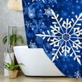 thumbnail image 3 of Christmas Snowflake Shower Curtain Set, Christmas Shower Curtains for Bathroom, Winter Blue Shower Curtain Christmas Decorative Shower Curtains,36X72IN, 3 of 5