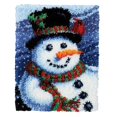 thumbnail image 1 of Christmas Latch Hook Kit DIY Rug Making Carpet Embroidery Kit Snowman, 1 of 9
