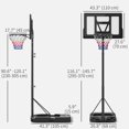 thumbnail image 3 of Soozier 7.5-10ft Portable Basketball Hoop with Wheels and 43" Backboard, 3 of 10