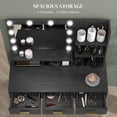 thumbnail image 4 of HOMCOM Coiffeuse, Table de Maquillage avec Miroir à DEL et Rangement, Noir, 4 of 10