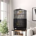 thumbnail image 2 of PawHut 36" Bird Cage with Accessories, Handle, Mesh Cover, Tray, Black, 2 of 10