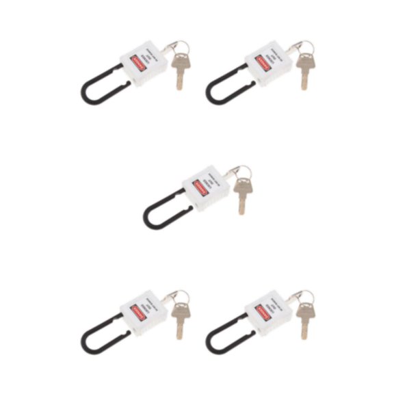 Thinsony 38 mm Cadenas de Verrouillage de Sécurité Incurvé Solide et Résistant Blanc 90x40x19 mm 5Set