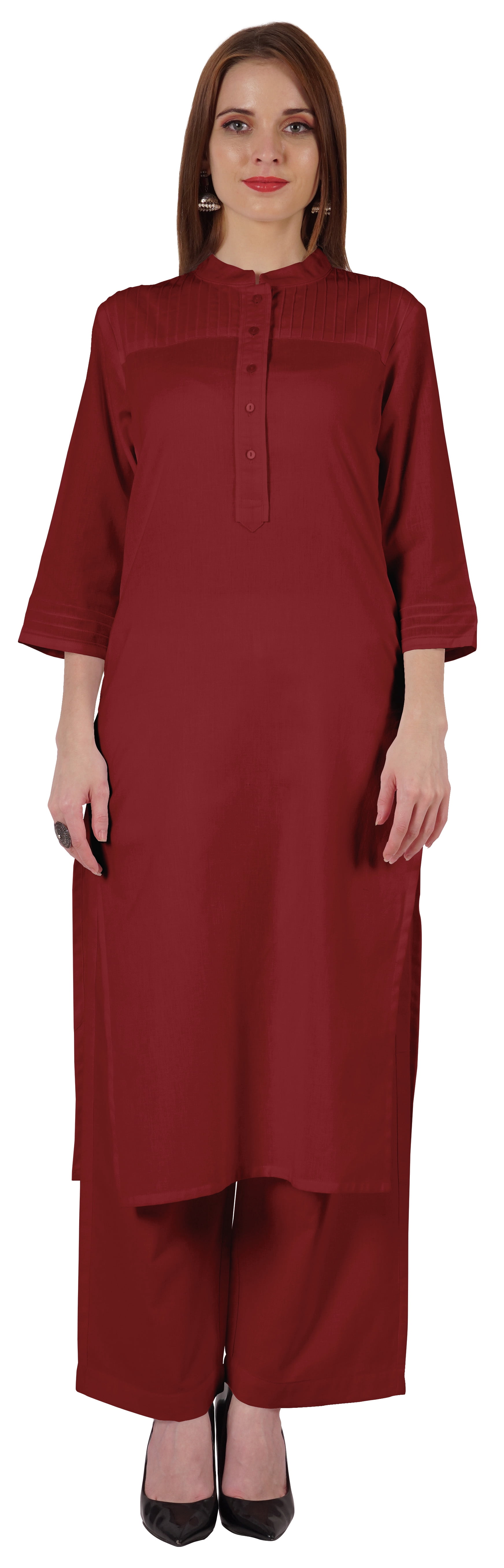 Bimba Traditional Indian Solid Dress For Women Indian Ethnic Kurta And Pants Palazzo Set