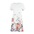 thumbnail image 4 of Weiqiqre Robes pour Femmes Été Décontractées à Manches Courtes Col Ras du Cou Robes T-Shirt Amples Évasées Mini avec Poches, 4 of 5