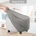 thumbnail image 2 of Lipstore Housse Extensible pour Pouf Pantoufles Pouf Rond pour Salon Repose-Pieds Extensible Gris (Housse Seulement), 2 of 13