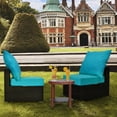 thumbnail image 4 of Gymax 2PCS Deep Seat Chair Cushion Pads Set Indoor Outdoor W/ Rope Belts Turquoise, 4 of 10