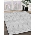 thumbnail image 3 of Ahgly Company Tapis Rond Lavable en Machine Intérieur Transitionnel Gris Platine, 5 Pieds Rond, 3 of 7