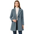 thumbnail image 1 of INSPIRE CHIC Manteau Mi-Long pour Femme à Double Boutonnage, Raglan, à Revers, à Manches Longues, 1 of 7