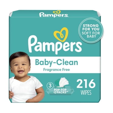Pampers Complete Clean Baby Wipes - Fragrance Free, 3 Flip-Top Packs (216 Wipes Total)