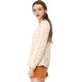thumbnail image 4 of INSPIRE CHIC Women's Heart Polka Dots Button Up V Neck Long Sleeve Shirts, 4 of 6
