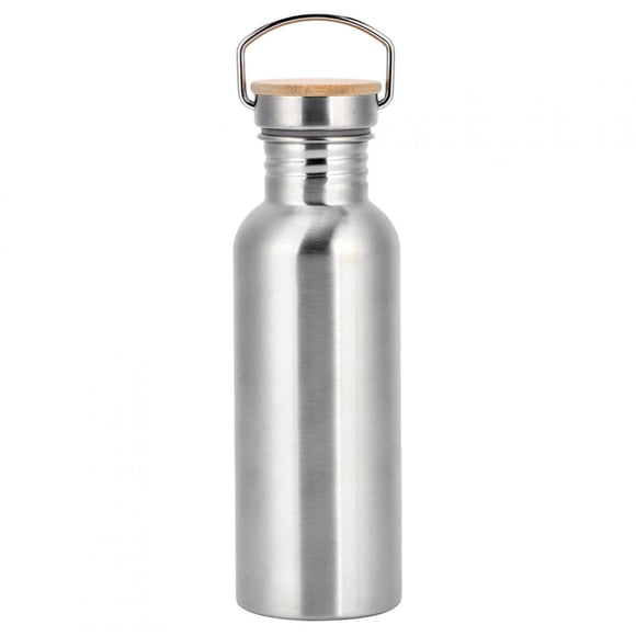 Lightweight 304 Stainless Steel & Bamboo Sports Flask - 750ml Leakproof Water Bottle with Portable Bracelet, Easy to Clean & Scratch-Resistant, Ideal for Camping, Hiking, Cycling, Travel & Outdoor