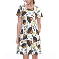 thumbnail image 1 of Bixox Women's Short Sleeve Summer Dress Loose Swing Knee Length Dresses with Pockets-Rottweiler, 1 of 7