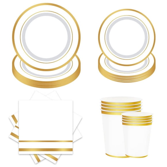Plastic Plates Disposable,White Tissue Paper Party Theme Paper Set of 4 Tissue Paper Cups Paper Plates Party Disposable Decoration Supplies Birthday Party Decorations