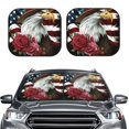 thumbnail image 2 of KLL Eagle With Hat And Roses for Windshield Sun Shade 2-Piece Foldable Car Front Window Sunshade for Most Sedans SUV Truck-Large, 2 of 6