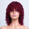 thumbnail image 2 of Heliisoer Women's Wine Red Short Curly Hair With Bangs And Small Curly Hair, 2 of 5