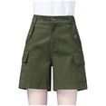 thumbnail image 1 of Timegard Shorts Cargo pour Femmes Grande Taille Taille Haute à Jambe Grand Shorts d'Été de Randonnée avec Multiples Poches, 1 of 6