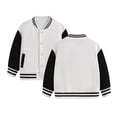thumbnail image 4 of Girls Coats And Jackets Child Autumn Spring Long Sleeved Color Block Baseball White Going Out Fall Tops for Girls ,2-3 Years, 4 of 4