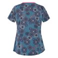 thumbnail image 1 of Pompotops Mode Femme Chemisier à Manches Courtes Imprimé Floral Col Uniforme de Travail, 1 of 3