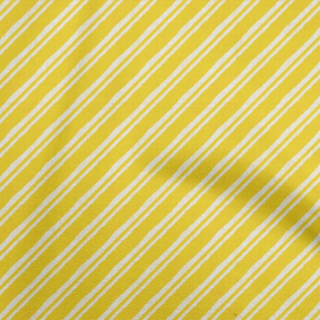 oneOone Cotton Silk Yellow Fabric Stripes Craft Projects Decor Fabric Printed By The Yard 42 Inch Wide