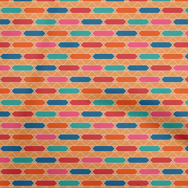 oneOone Polyester Spandex Orange Fabric Geometrical Sewing Craft Projects Fabric Prints By Yard 56 Inch Wide