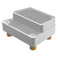 thumbnail image 2 of BELOVING Automatic Cat Litter Box Ramp 2 Steps Waterproof Pad Mat with Non Slip Feet Leakproof Cat Litter Stair for Small Elderly Cats Light Grey, 2 of 9