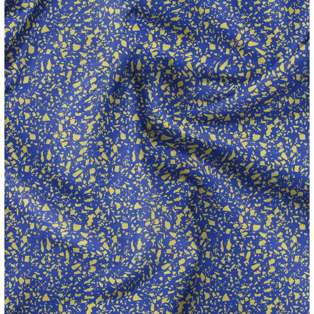 Soimoi Blue Velvet Fabric Aboriginal Mosaic Decor Fabric Printed Yard 58 Inch Wide