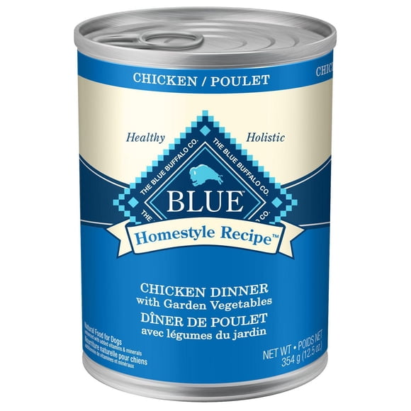 Blue Buffalo Homestyle Recipe Adult Wet Dog Food, Chicken Dinner, 12.5-oz. Can