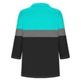 thumbnail image 4 of Hot6sl Économies d'Été Liquidation Blouse & Chemise à Manches Courtes Col Rabattu, T-Shirt Assorti pour Femmes Col en V Col Rabattu Manches 3/4, Haut en polyester pour Femmes Bleu Ciel, L, 4 of 5