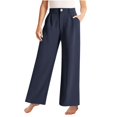 thumbnail image 3 of 6 Month Rompers Softball Girl Girls High Waisted Wide Leg Pants Summer Solid Color Button Down Casual Trousers With Pockets Comfortable And Stylish For Teens And Juniors, 3 of 6