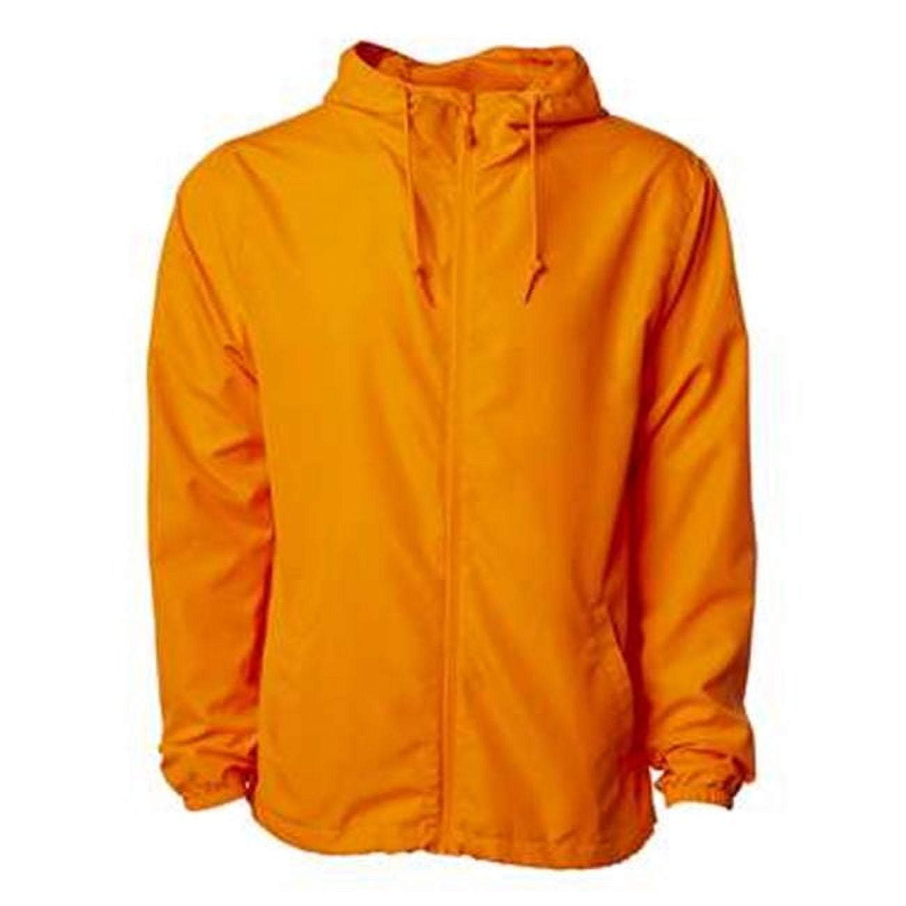 Independent Trading B21876665 Water-Resistant Lightweight Windbreaker, Safety Orange - Large