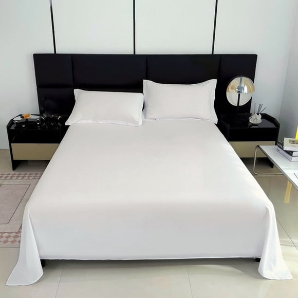 YoGold Queen Size Flat Sheet - Hotel Quality Top Flat Bed Sheet - Ultra-Soft, Breathable & Cooling - Fade & Wrinkle Free - Easy-Care, Stain & Shrink Resistant Bedding 120*230cm White