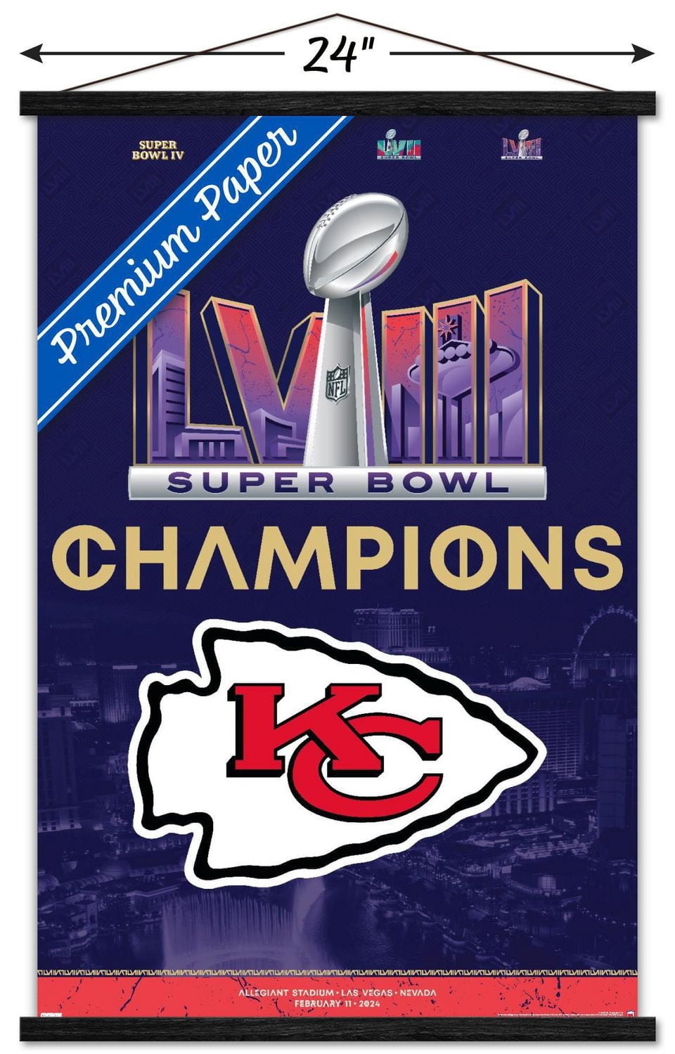 NFL Kansas City Chiefs - Super Bowl LVIII Team Logo Wall Poster with Pushpins