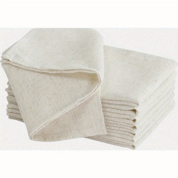 AMERTEER Dothan Luxury Linen Blend Tablecloth for Formal Dining Holiday Wedding or Party Set of 8 Napkins Taupe