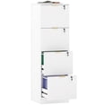 thumbnail image 1 of HOMCOM 4 Drawer File Cabinet Fluted Vertical Filing Cabinet with Lock White, 1 of 8
