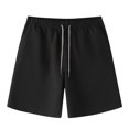 thumbnail image 2 of EOYWHK Cotton Linen Shorts for Men Summer Breathable Workout Gym Shorts Mid Waisted Solid Color Running Swimming Sleeping Shorts, 2 of 5