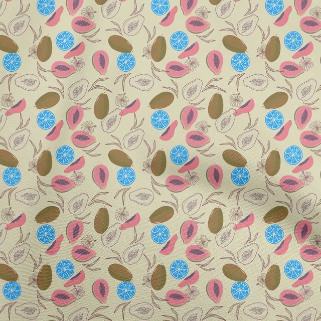 oneOone Cotton Flex Yellow Fabric Pear Craft Projects Decor Fabric Printed By The Yard 40 Inch Wide