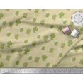 thumbnail image 3 of Soimoi Beige Modal Satin Fabric Sea Plant & Cactus Tree Print Fabric by the Yard 42 Inch Wide, 3 of 5