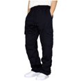 thumbnail image 1 of Men‘s Hiking Cargo Pants Clearance Sale Loose Fit Drawstring Elastic Waist Joggers Sweatpants Plus Size Lightweight Work Trousers with Multi Pockets S - 5XL, 1 of 2