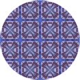thumbnail image 1 of Ahgly Company Tapis d'Intérieur Ronds Transitionnels Bleus Lavables à la Machine, 8 Pieds Rond, 1 of 7