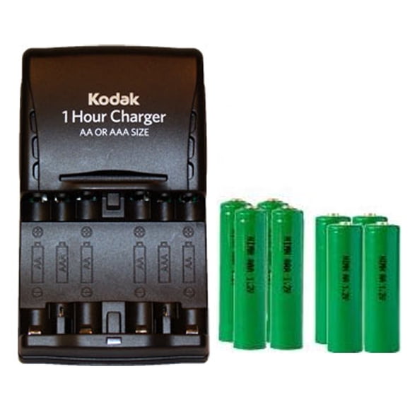 Kodak AA / AAA Smart Charger + 4 AA (2700 mAh) + 4 AAA (1200 mAh) NiMH Batteries