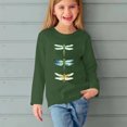 thumbnail image 5 of RXIRUCGD Chemises à Manches Longues pour Filles Imprimés Mignons Col Rond Hauts Blouses Décontractées Habillées Vêtements (Vert Armée, Taille : 3 Ans), 5 of 5
