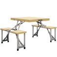 thumbnail image 1 of Outsunny Ensemble de Table et Chaises de Camping Pliantes avec Trou pour Parasol, 1 of 10