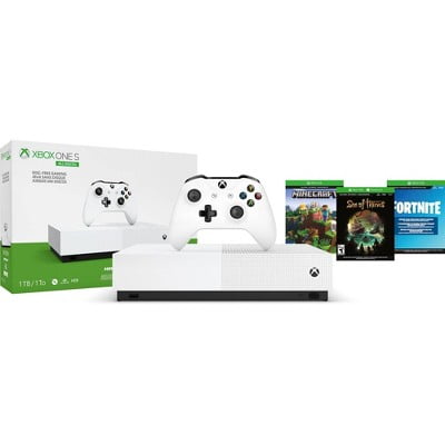 Microsoft Xbox One S 1 To Édition Tout Numérique Ensemble de 3 Jeux (Jeux Sans Disque) Blanc NJP-00050 Remis à Neuf