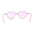 thumbnail image 2 of Womens Classic Metal Rim Heart Shape Valentines Sunglasses Silver Pink, 2 of 4