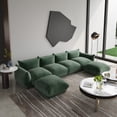 thumbnail image 1 of The Magic Home Convertible Modular L-Shaped Chenille Sectional Sofa Sofas, Green, 1 of 12