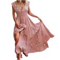 thumbnail image 2 of Robe d'Été pour Femmes 2024 Mode Grande Taille Imprimée Col en V Bohème Ventilée Sexualité Robe Flottante Rabais de 50 % Liquidation!, 2 of 6