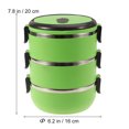 thumbnail image 2 of CIMAXIC Three Tiers Plastic Thermal Insulated Lunch Box Lock Container Food Storage Boxes (Green),7.87"X6.1"X6.1", 2 of 4