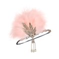 thumbnail image 3 of Headband 20s Theme Headwrap Female Rhinestone Beads Feather Headband Pink Feather, 3 of 8